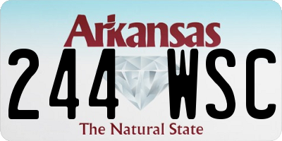 AR license plate 244WSC