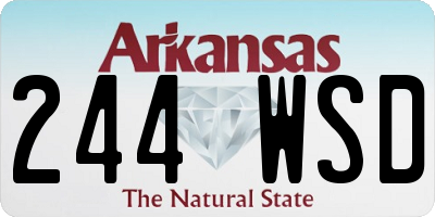 AR license plate 244WSD