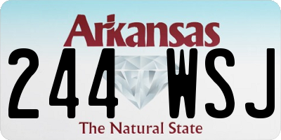 AR license plate 244WSJ