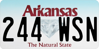 AR license plate 244WSN