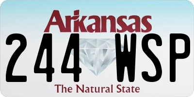 AR license plate 244WSP