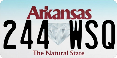 AR license plate 244WSQ