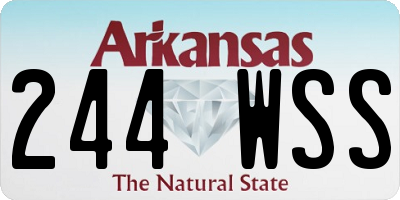 AR license plate 244WSS