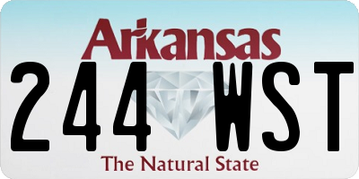 AR license plate 244WST
