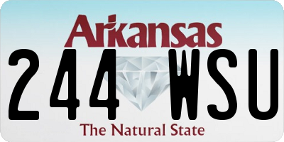 AR license plate 244WSU