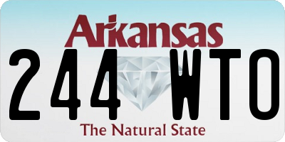 AR license plate 244WTO