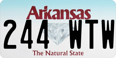 AR license plate 244WTW
