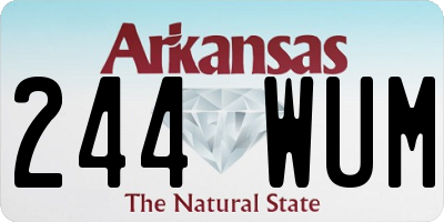 AR license plate 244WUM