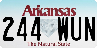 AR license plate 244WUN