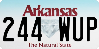 AR license plate 244WUP