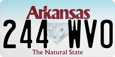 AR license plate 244WVO