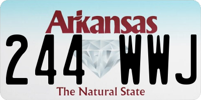 AR license plate 244WWJ