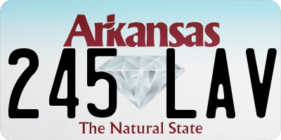 AR license plate 245LAV
