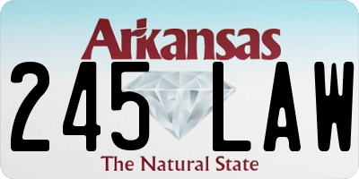 AR license plate 245LAW