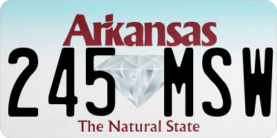 AR license plate 245MSW
