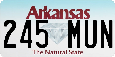 AR license plate 245MUN
