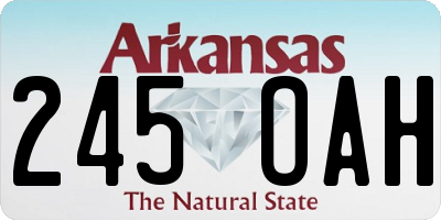 AR license plate 245OAH