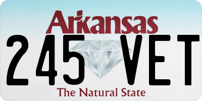 AR license plate 245VET