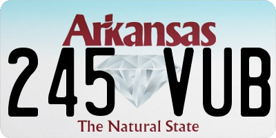 AR license plate 245VUB