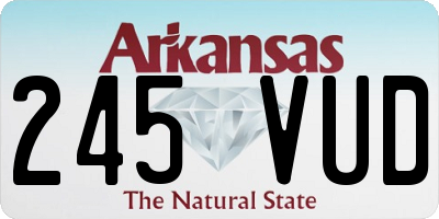 AR license plate 245VUD