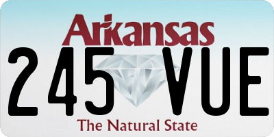 AR license plate 245VUE