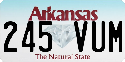 AR license plate 245VUM