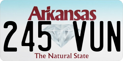 AR license plate 245VUN