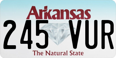 AR license plate 245VUR