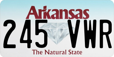 AR license plate 245VWR