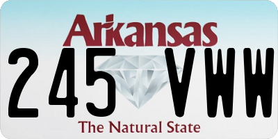 AR license plate 245VWW