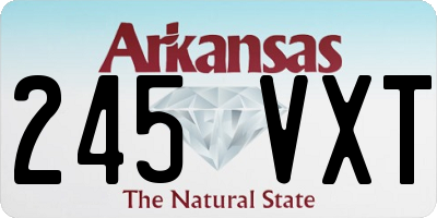 AR license plate 245VXT