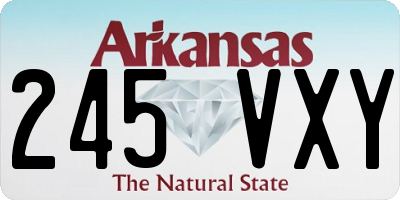 AR license plate 245VXY