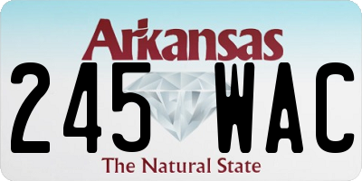 AR license plate 245WAC