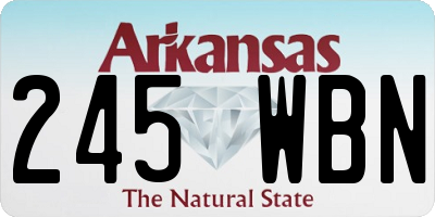 AR license plate 245WBN