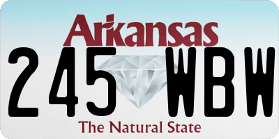 AR license plate 245WBW