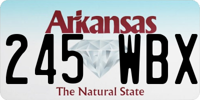 AR license plate 245WBX