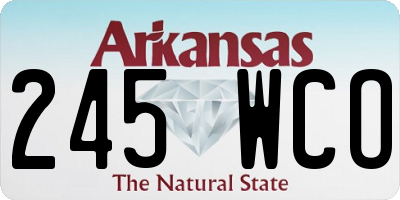 AR license plate 245WCO