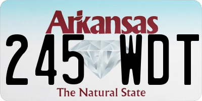 AR license plate 245WDT