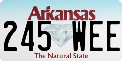 AR license plate 245WEE