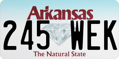 AR license plate 245WEK