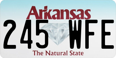 AR license plate 245WFE