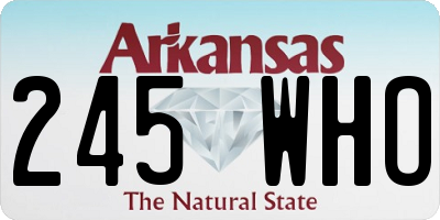 AR license plate 245WHO