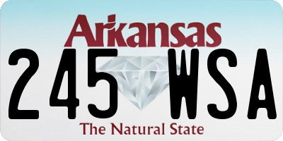 AR license plate 245WSA