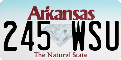 AR license plate 245WSU