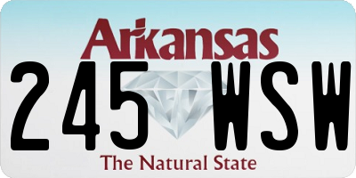 AR license plate 245WSW