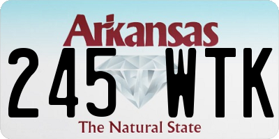 AR license plate 245WTK