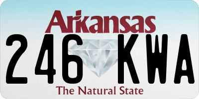 AR license plate 246KWA
