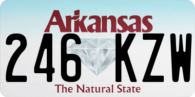 AR license plate 246KZW