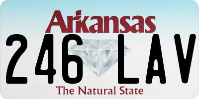 AR license plate 246LAV