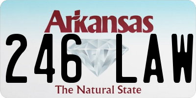 AR license plate 246LAW